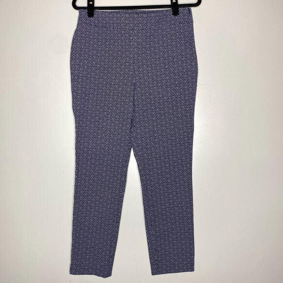 Talbots Chatham Ankle Pants Navy Blue White Polka Dot Women's Size 10 - Picture 7 of 7